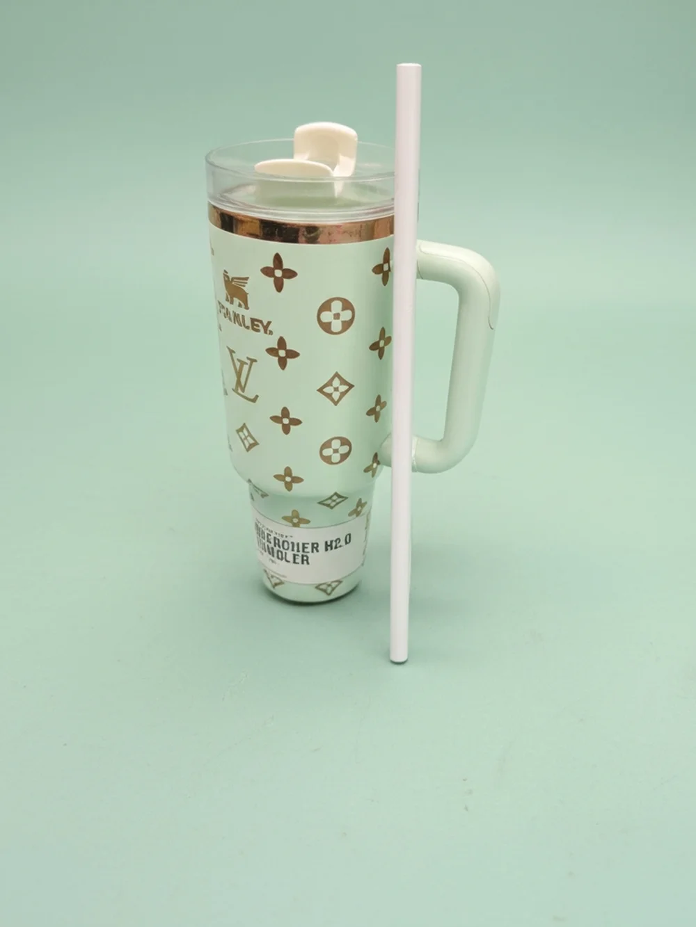 Luxury Monogram Travel Mug – Black & Gold